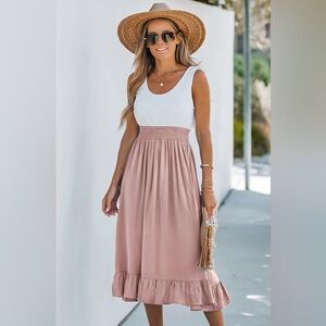 Cupshe Blush Maxi Skirt